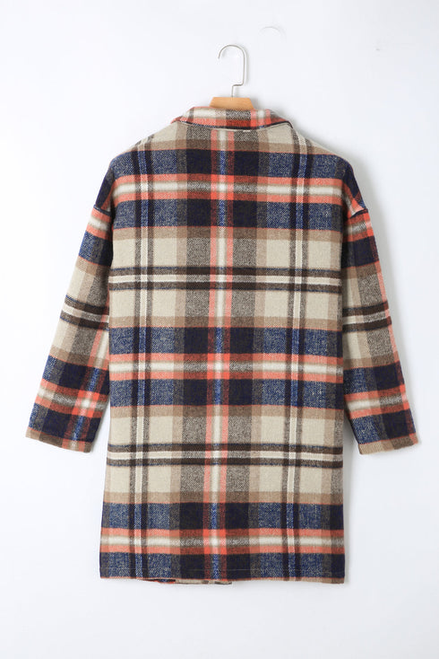 Plaid Button Up Lapel Jacket